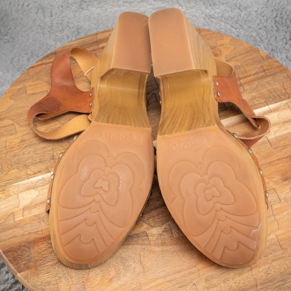 Korks Ease Desiree Slingback Sandal Brown Studded Brown Cork Wedge Platform 11M - Picture 5 of 5